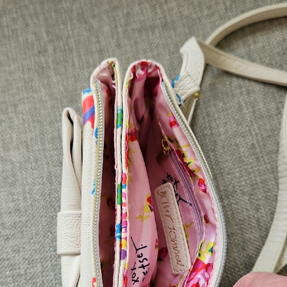 Betsey Johnson Cream and Multicolor Floral Crossbody Bag - Picture 13 of 14